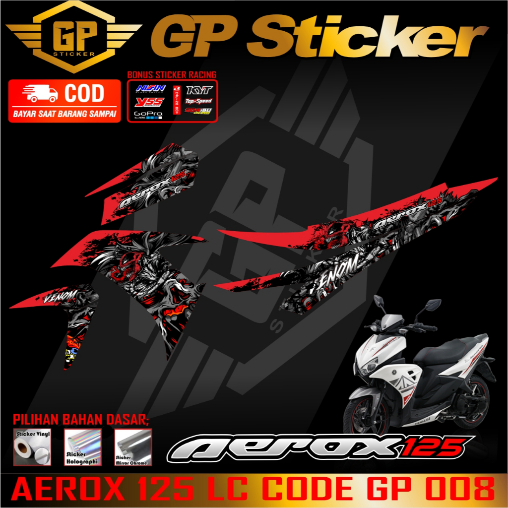 stiker Aerox Lc 125 striping motor yamaha aerox 125 aerox sticker body motor aerox 125 LC GP 008