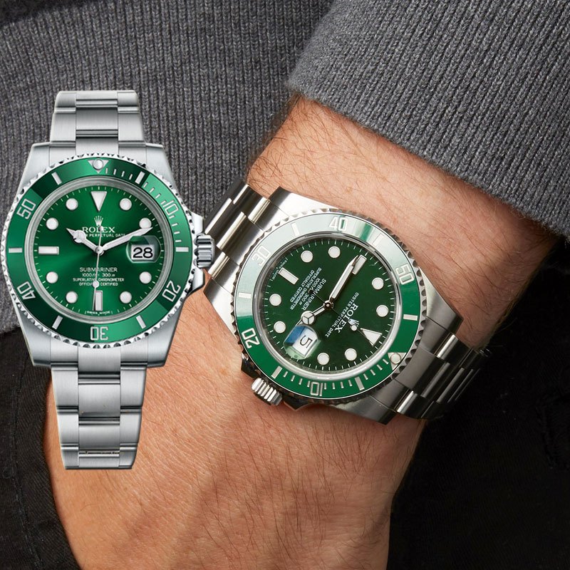 【100% ASLI】Original Jam tangan Rolex Green Submariner M116610LV-0002 Automatic 18CT Teflon material 