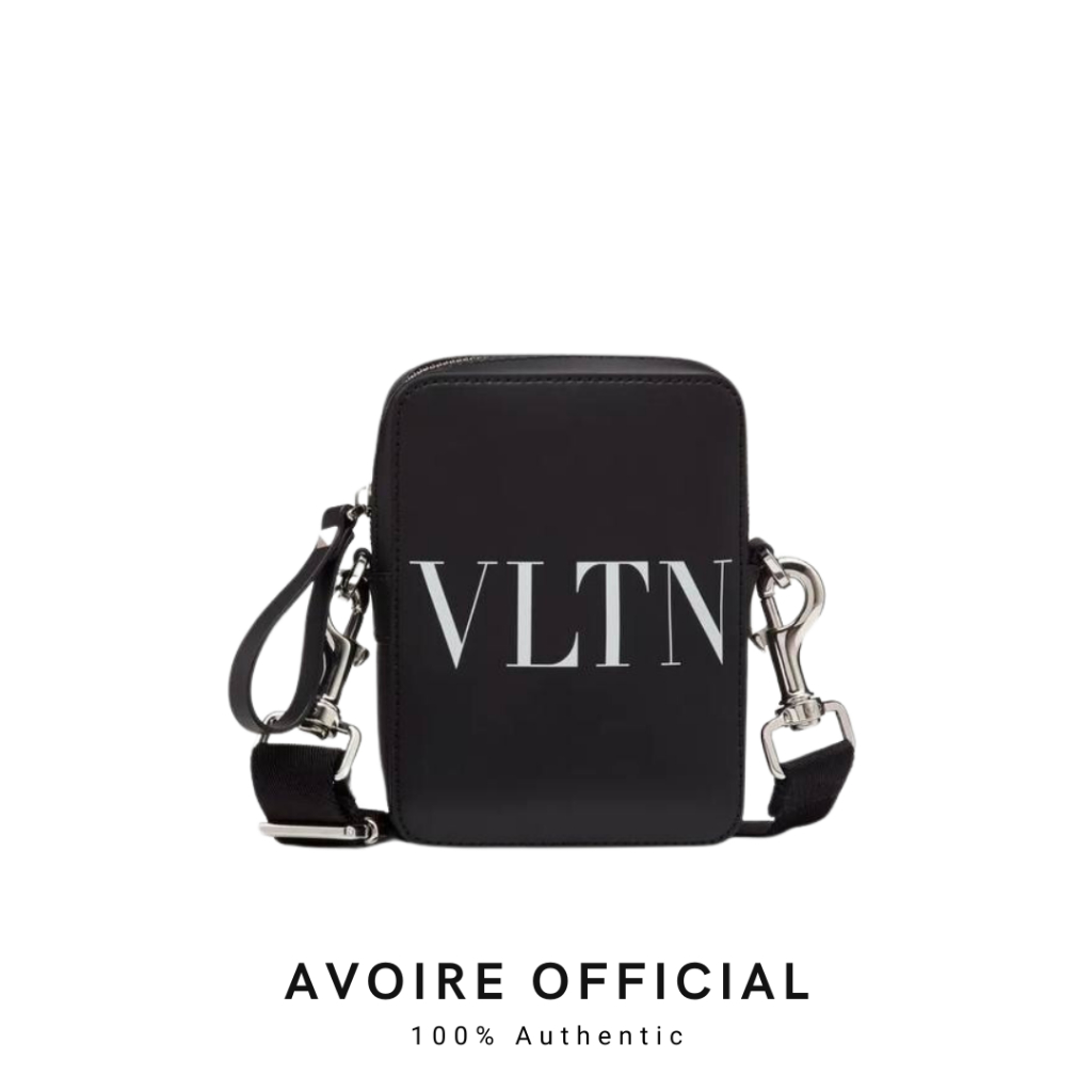 VLTN Printed Small Shoulder Bag in Black