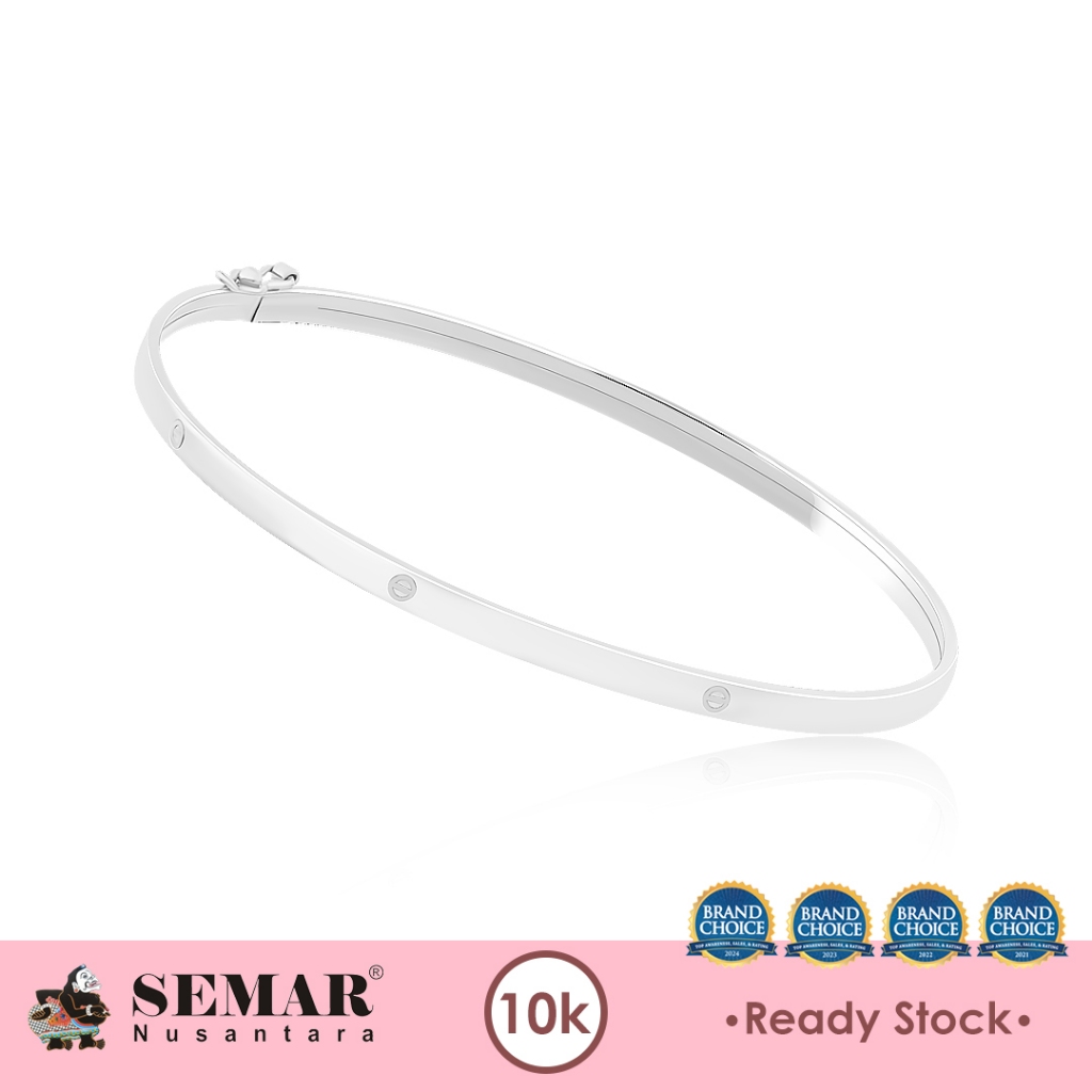 Gelang Emas Mini Charlotte White Bangle Gold 10K Semar Nusantara
