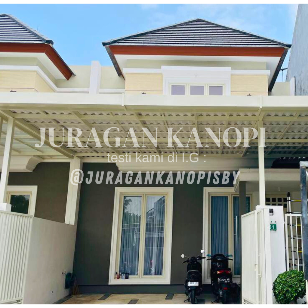 Kanopi besi hollow atap alderon twinwall termurah
