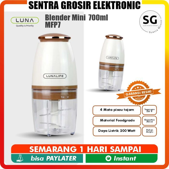 Chopper Blender Mini  700ml MFP7 LUNA LIFE MFP-7 4 blade Processor Chopper // MINI FOOD LUNA MFP7