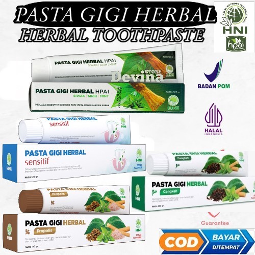 Pasta Gigi Herbal Siwak Mint HPAI Toothpaste - Pasta Gigi Cengkeh - Pasta Gigi Sensitif - Propolis