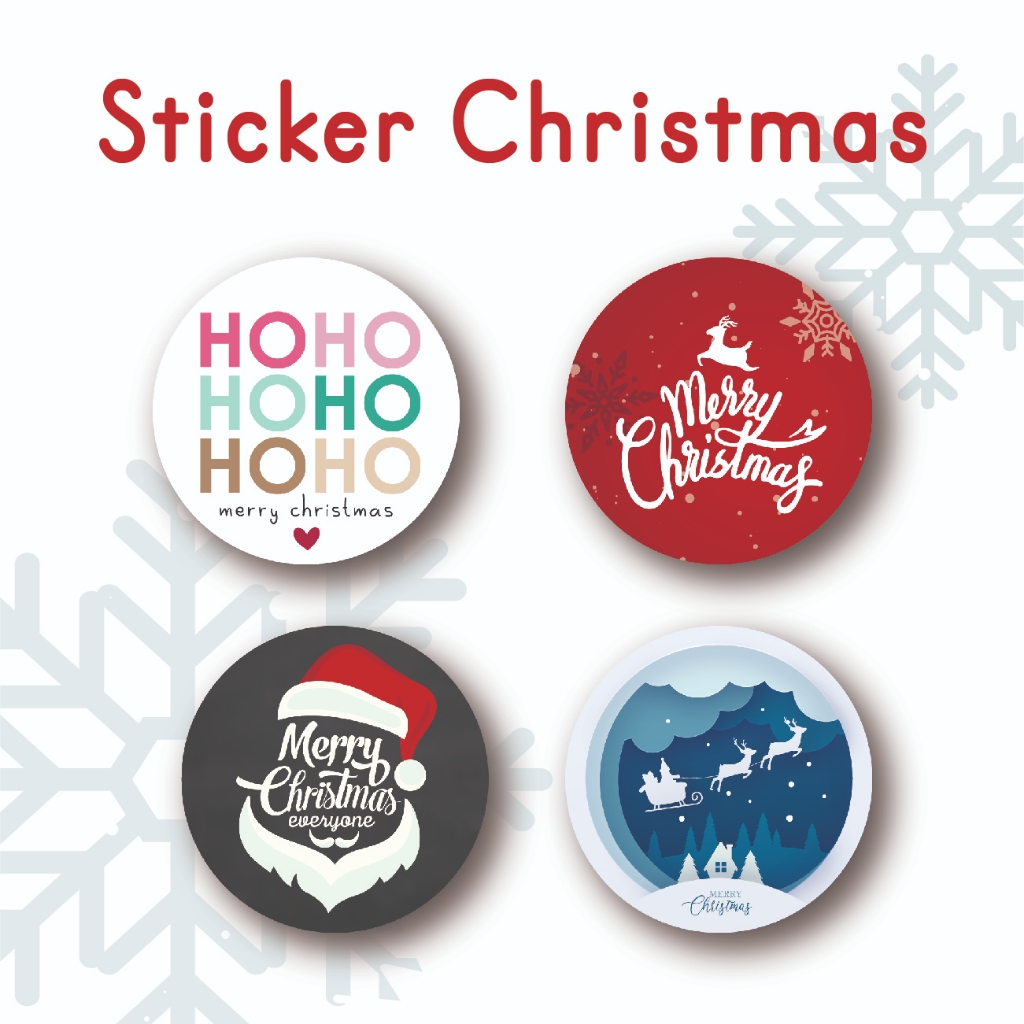 

40pcs Sticker Christmas Stiker Bulat Label Ucapan Natal Tahun Baru