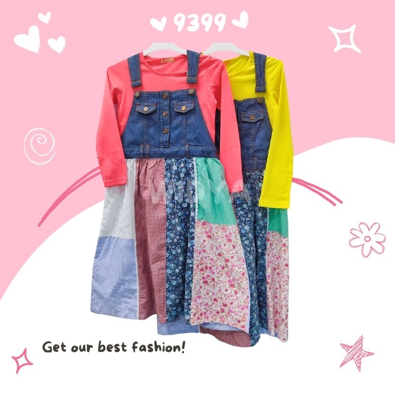 WIDYA - Setelan Overall/ Baju Kodok Panjang Anak Perempuan 8-10 Tahun 9399