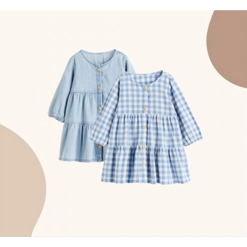 Dress anak dan bayi perempuan H&m/H&m denim dress/H&m woven dress
