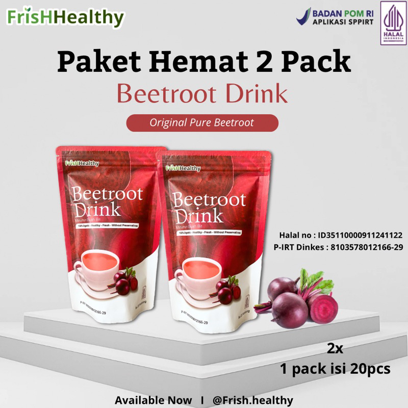 

PAKET HEMAT 2 Pack BEETROOT Drink - Buah bit - Si penambah darah - Mengontrol tekanan darah , Hipertensi - Buah Bit - Bit