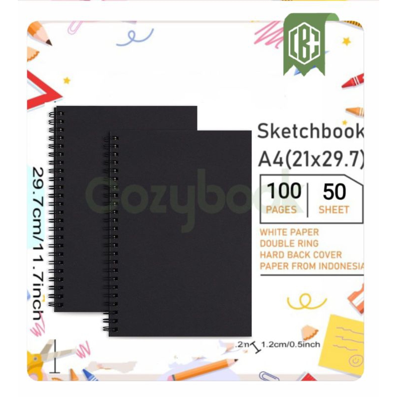 

Buku Gambar Buku Sketsa Sketchbook Wired a4 Black & craft Cover Jilid Spiral Journal