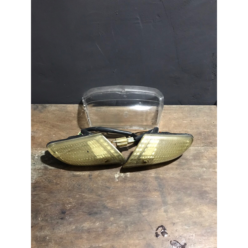 sein depan mika headlamp second supra x 100 supra lama