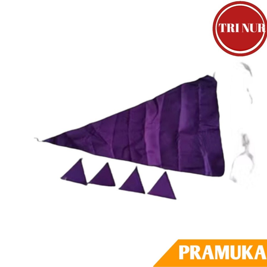 1set Bendera Barung + Bet Barung (10pcs) Warna Ungu Bordir Pramuka