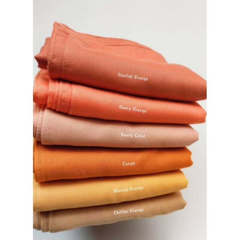 Hijab Segiempat Polos Deenay Liza Matte Orange Series
