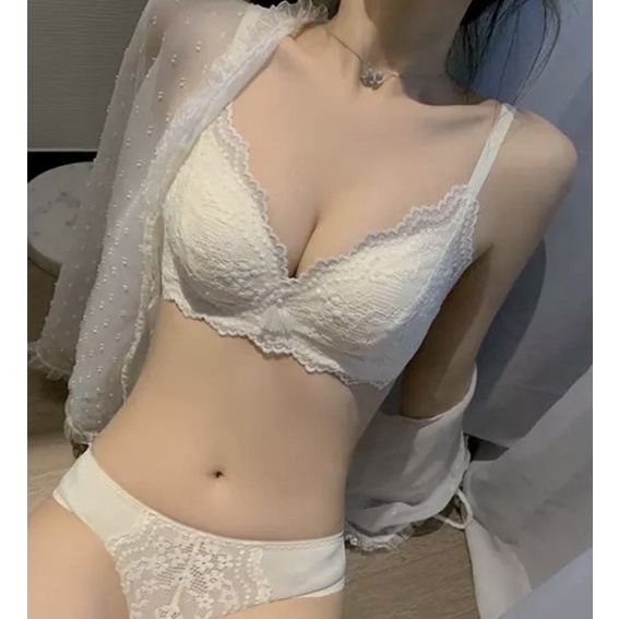 KP8 BH Push Up Bra Lace Renda Seamless Busa Tanpa Kawat Celana Dalam CD Set Kutang Remaja Abg BH Und