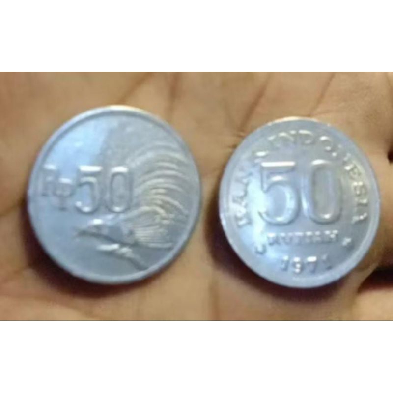uang koin 50 rupiah silver