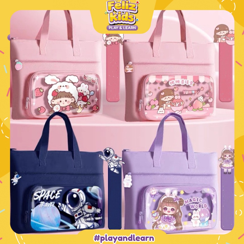KODE G16V FELIZKIDS ATK9 Tas Les Anak Besar Tas Tangan Anak LucuTas Siswa Waterproof