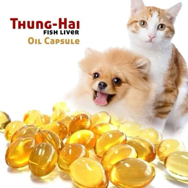 (isi 30pcs) MINYAK IKAN UNTUK BULU KUCING ANJING HAMSTER BURUNG VITAMIN FISH LIVER OIL TUNGHAI TUNG-