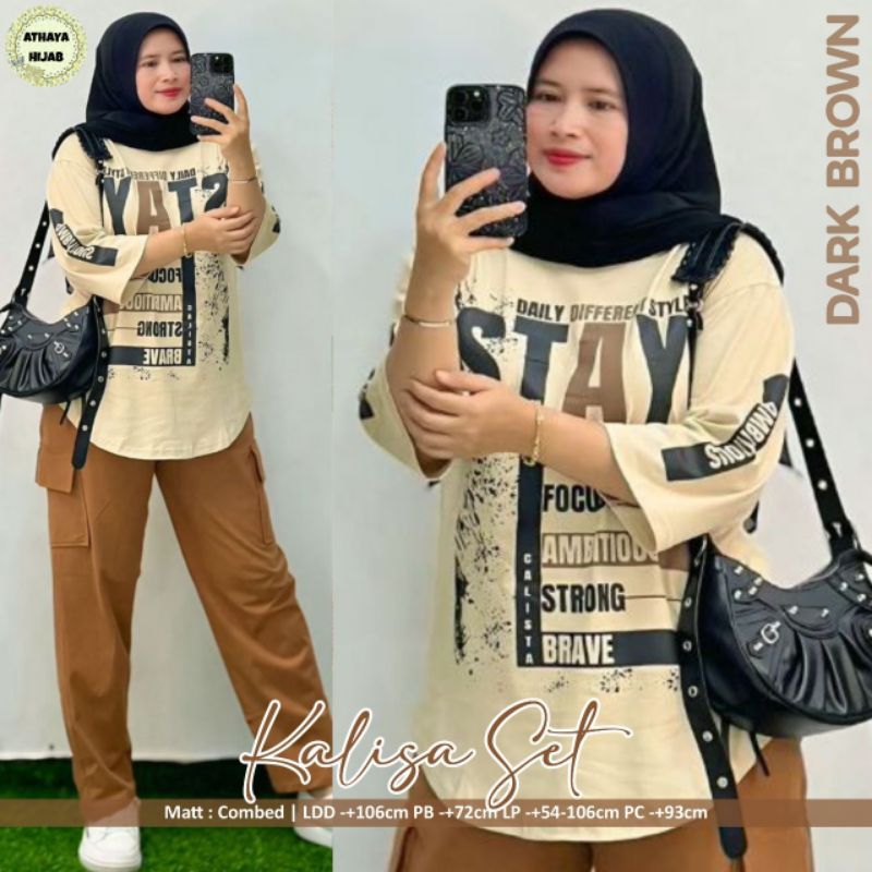 kalisa set kaos combed premium