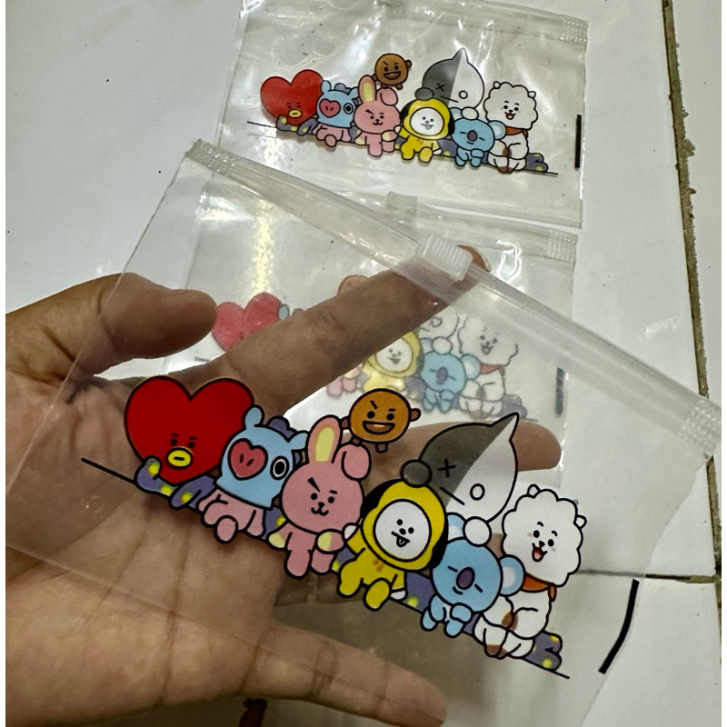 POUCH MULTIFUNGSI SERBAGUNA TRANSPARAN MOTIF BTS / ZIPPER BAG ORGANIZER TRANSPARAN MOTIF BT21