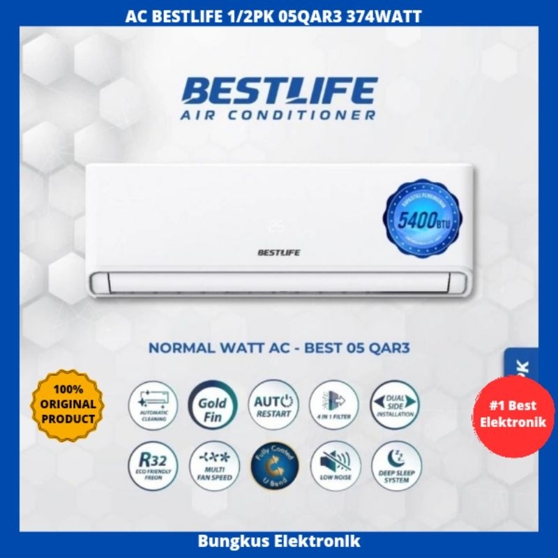 AC BESTLIFE 1/2PK 05QAR3 AC SPLIT BESTLIFE 374WATT