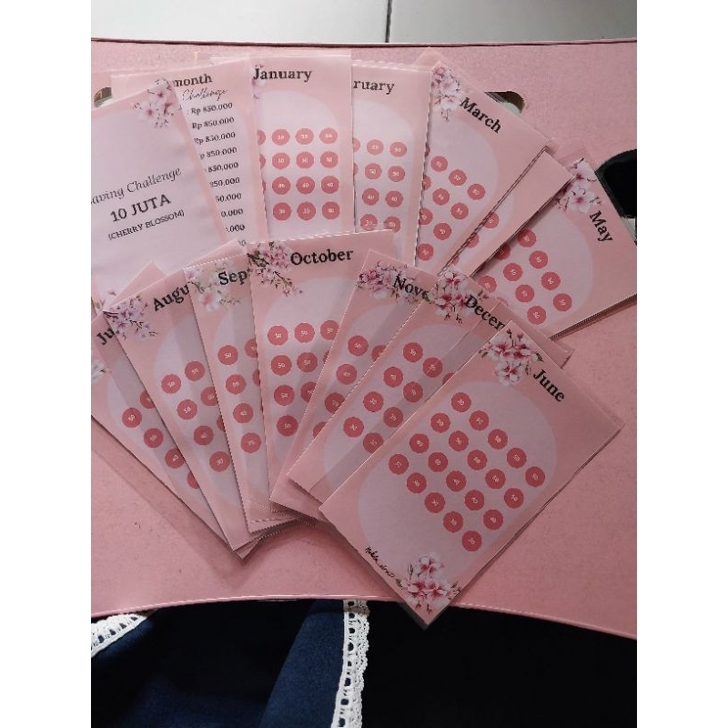 

Envelope saving 12 month Cherry blossom A6