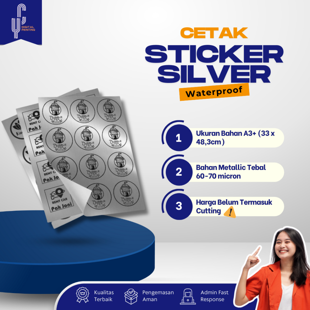 

Cetak / Print Stiker Silver | Cetak Print Stiker Chrome | Tanpa Cutting