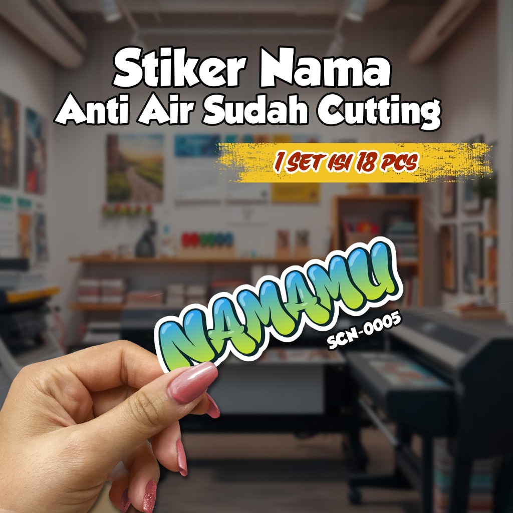 

Stiker Nama Sticker Label Custom Reques Grafiti Cutting 18 pcs 0005