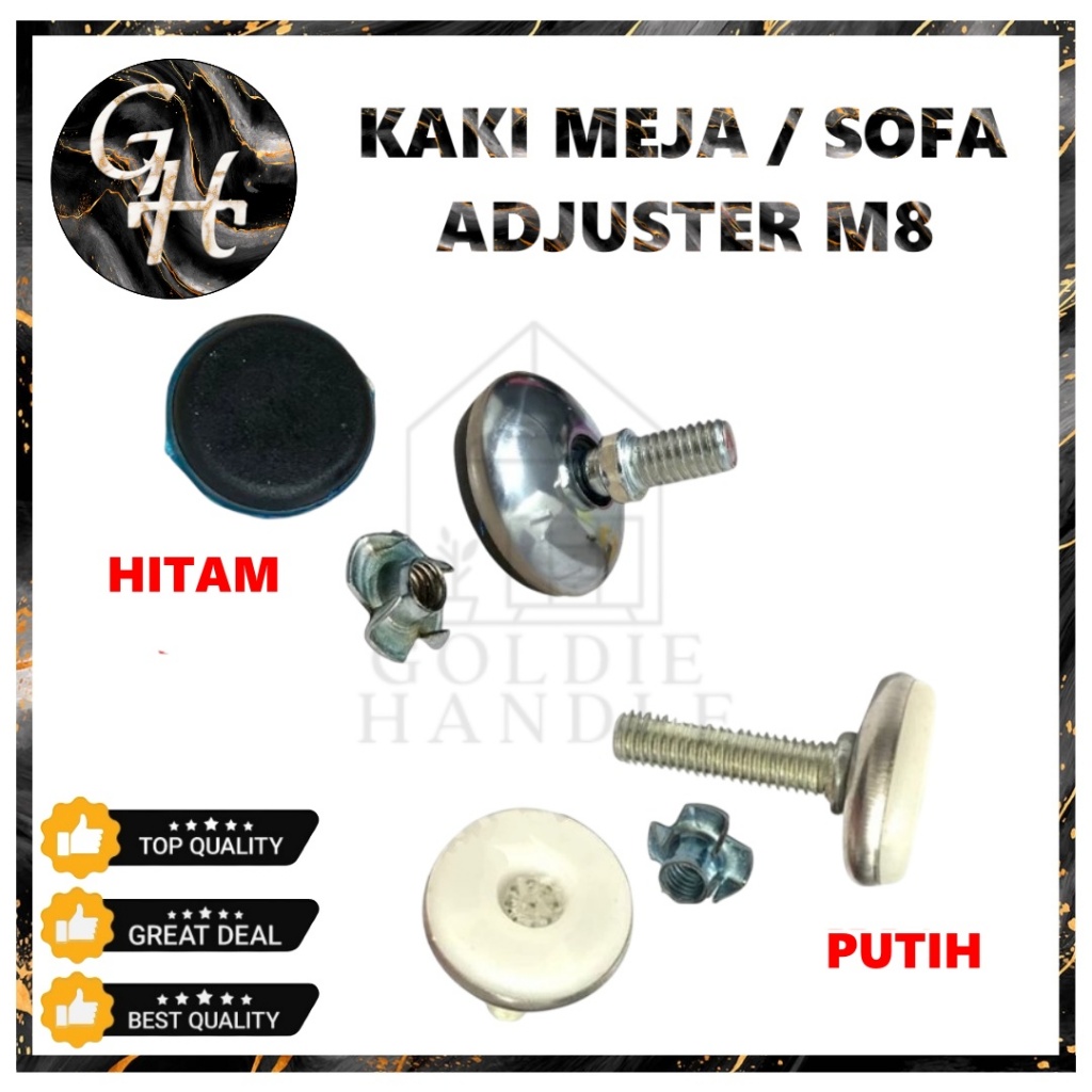 Stabil Adjuster Kaki Adjuster Meja Kursi Nylon Putih Hitam Adjuster M8 pelindung Kaki kursi presisi