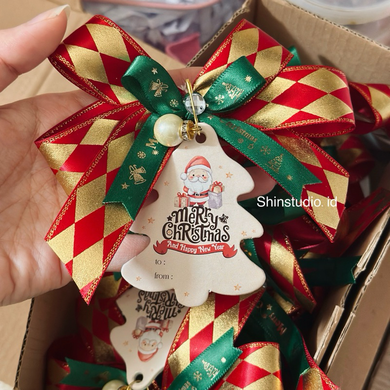 

Pita Hampers Natal Mutiara + Hang Tag Tebal Ready Stock Siap Pakai