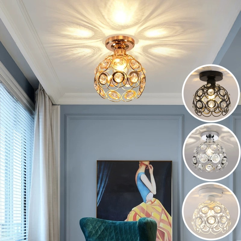 lampu led plafon hias ruang tamu minimalis lampu gantung kristal tangga teras modern