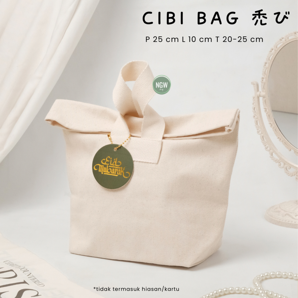

CIBI BAG handle canvas tekuk uk 25 x 10 x 25 goodie bag hampers souvenir