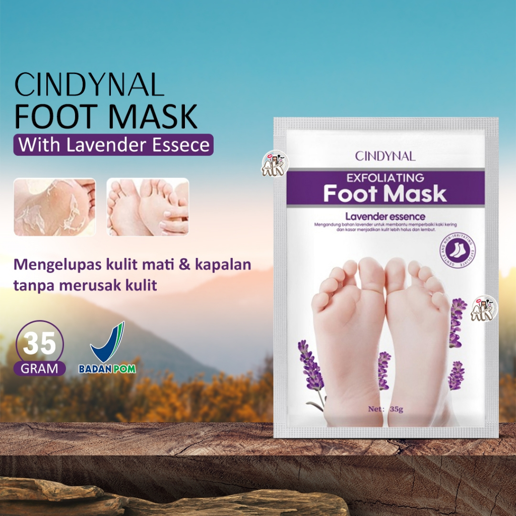 CINDYNAL FOOT MASK LAVENDER EXFOLIATING / MASKER KAKI 35GR
