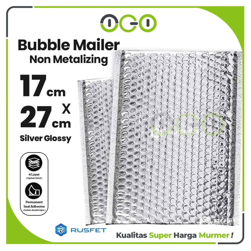 

Amplop Bubble Mailer Polos Silver 17 x 27 cm Harga Ecer Satuan / Amplop Packing Olshop Rusfet Murah