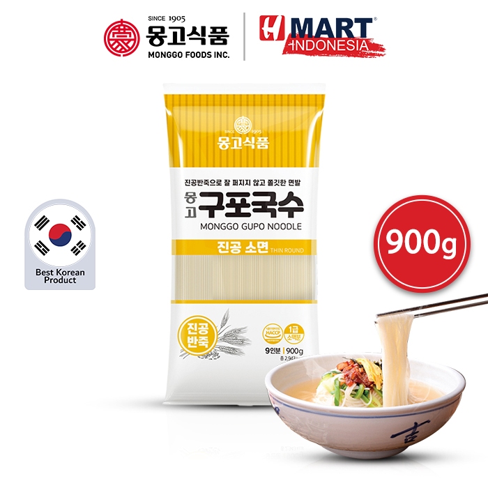 

MONGGO Gupo Noodle Thin Round - Kupo Guksu - Mi Kering Gandum Korea 900g