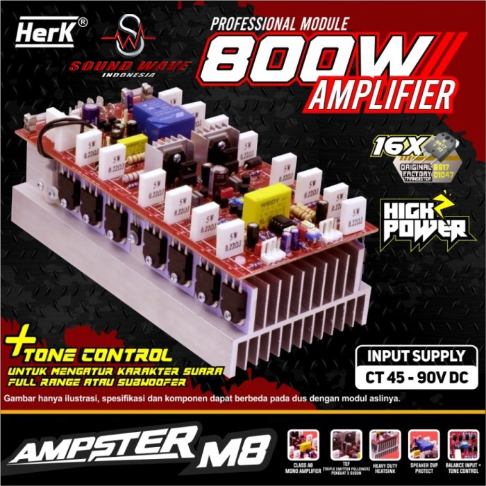 KIT POWER AMPLIFIER AMPSTER M8 800W HERK