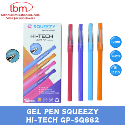 

TBMO Gel Pen Hi-Tech / Pulpen Hi Tech Squeezy 0.28mm Hitam GP-SQ882 / Bolpoint Gel