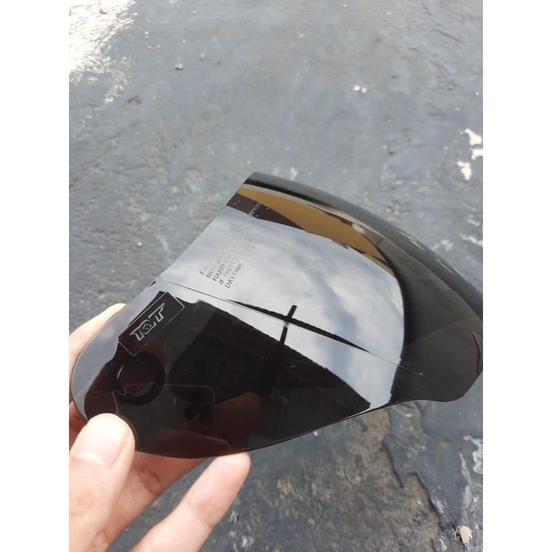 Kaca Helm Half Face Black Hitam Original KYT Dj Maru Dj Maxi Galaxy Ink Centro Bekas Second