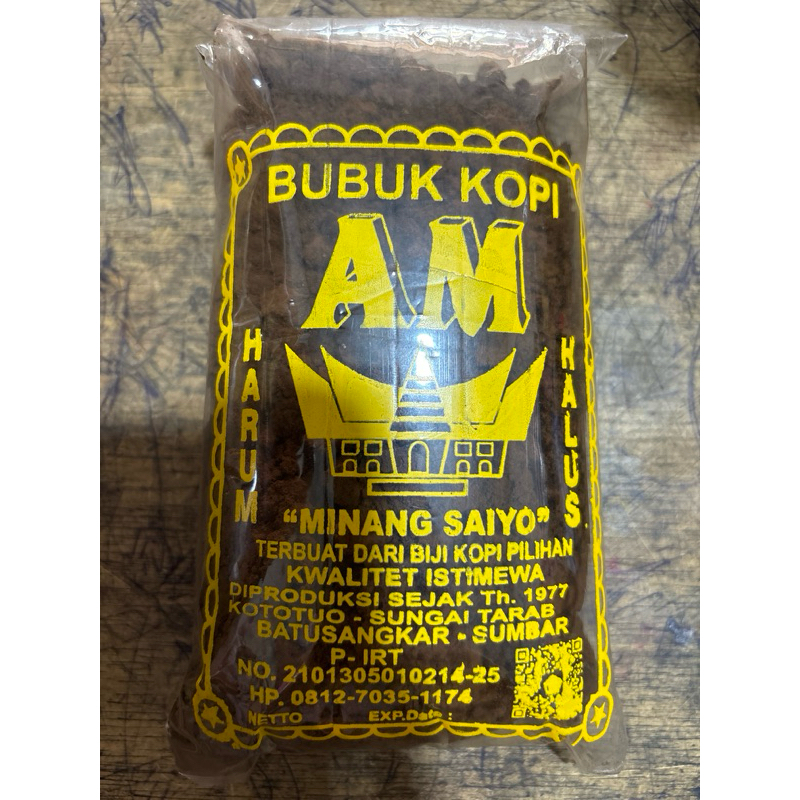 

Kopi Bubuk AM minang saiyo berat 115 gr