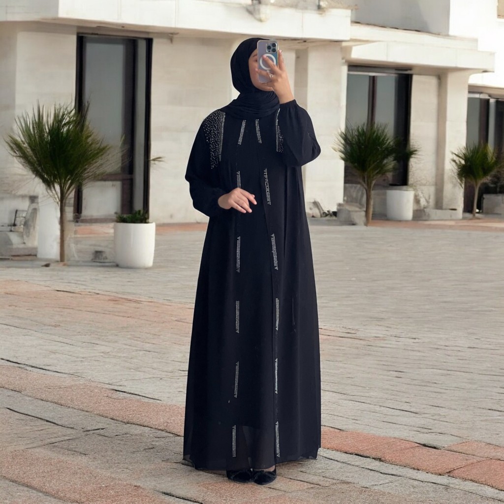 AMIECLO Soraya Dress Kondangan Mewah Baju Semi Abaya Gamis Jumbo Busui Frendly Bahan Ceruty Babydoll