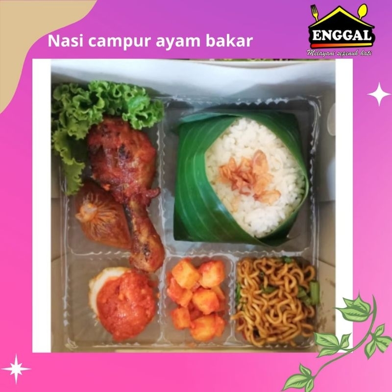 Nasi Campur Ayam Bakar /Nasi kotak Ayam Bakar