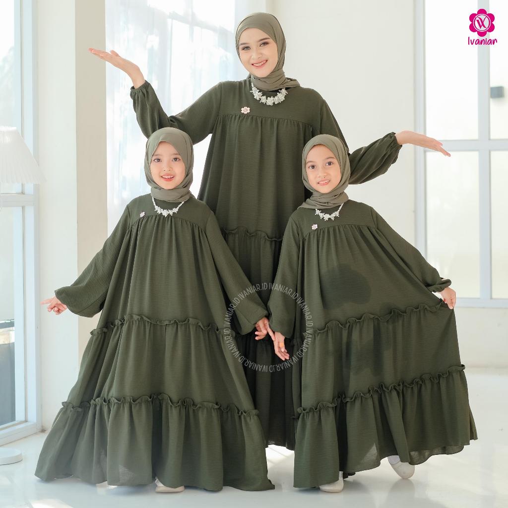Ivaniar | Gerbera Dress | Dress Gamis Couple Ibu dan Anak Perempuan 1-12 tahun