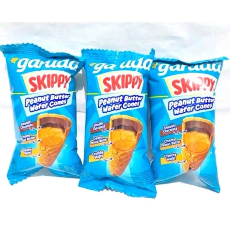 

Garuda Skippy Peanut Butter Wafer Cones 1 Renceng isi 10 Sachet