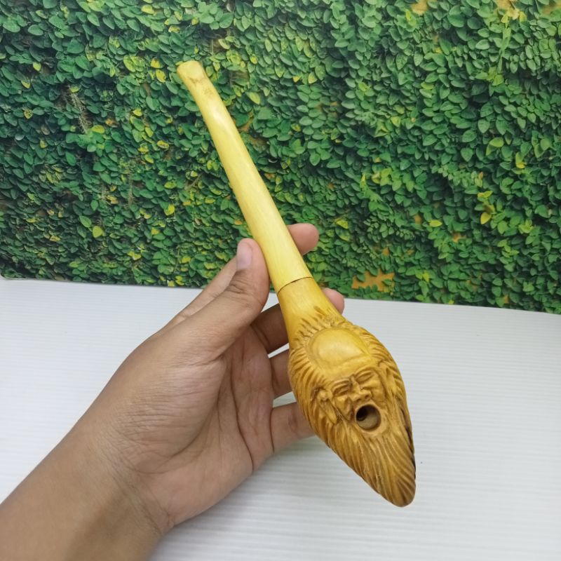 once pipa kayu kemuning gading ukir pak tua A257