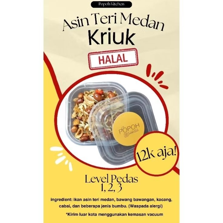 

ASIN TERI MEDAN KRIUK 120gr | HALAL Lauk Ikan Asin Tri Medan Goreng | Bawang dan Kacang Goreng Lezat Maknyus | Kering