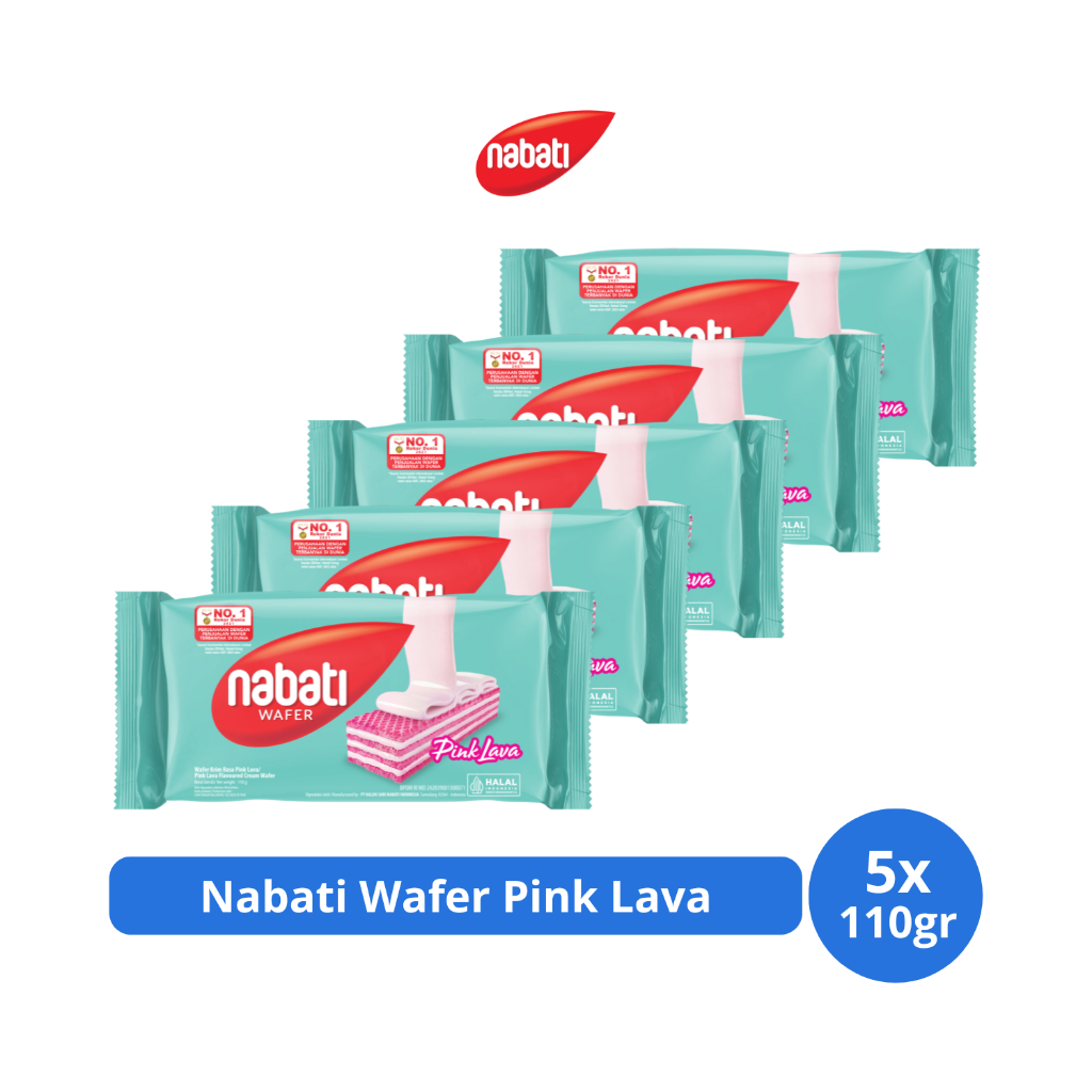 

Nabati Wafer Pink Lava 110gr x 5 pcs