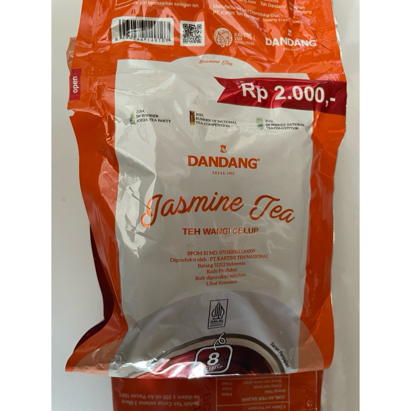 

TEH DANDANG WANGI CELUP JASMINE TEA 1 RENTENG ISI 10pcs (8 kantong/pcs)