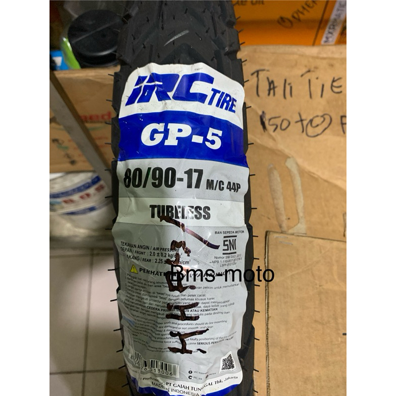 BAN IRC GP5 TUBELESS RING 17 (80/90-17 ) IRC RING 17 BAN MOTOR BEBEK / BAN GP5 RING 17 ON/OFF ROAD J