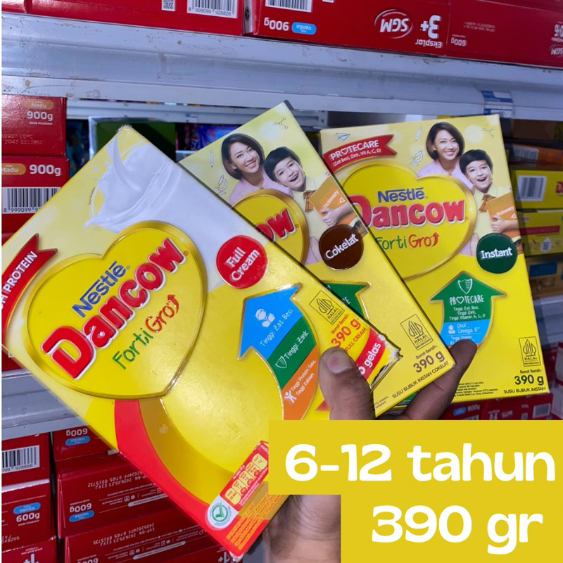 

Dancow fortigro instan, coklat, full cream 390 gram ||