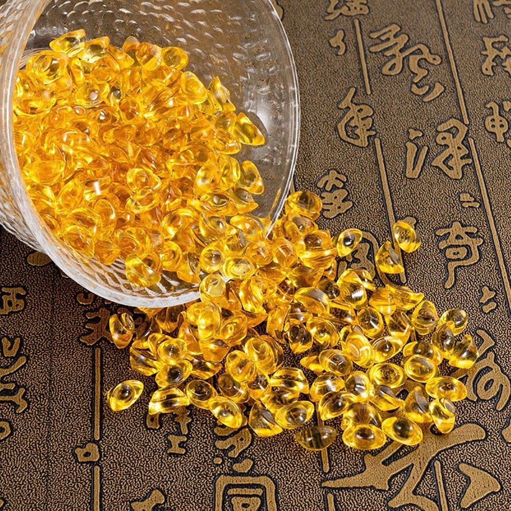 100pcs Yen Bao Mini Dekorasi Yuan Bao Yuan Bao Lucky Batu Kristal Yuan Bao