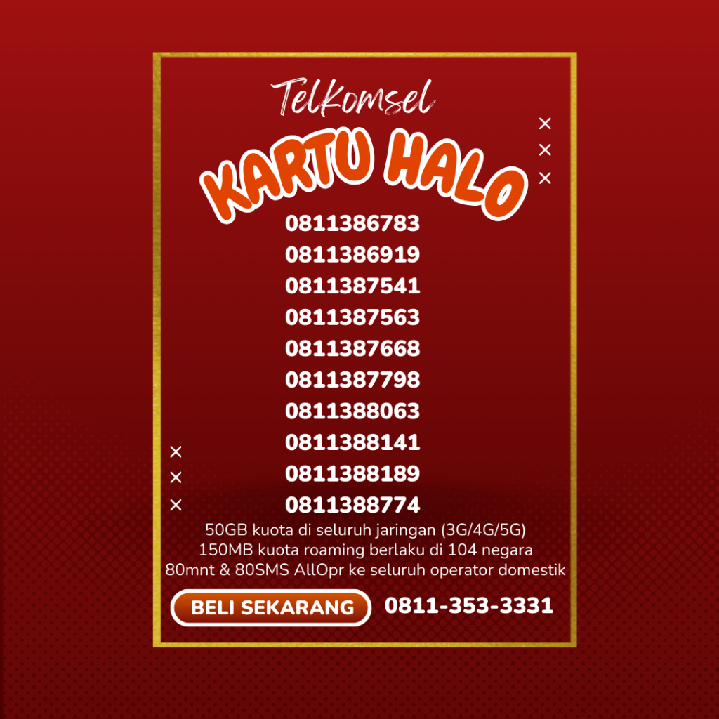 Kuota 50GB !!! Telkomsel kartu halo 10 digit nomor cantik Nomor langka 2