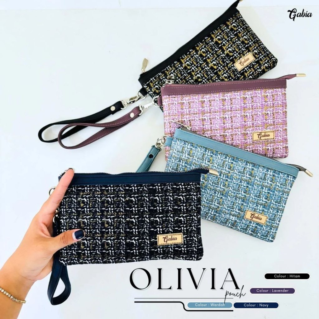 Tuhfah.co-OLIVIA POUCH By Gabia dompet panjang motif rajut muat HP kartu koin wanita