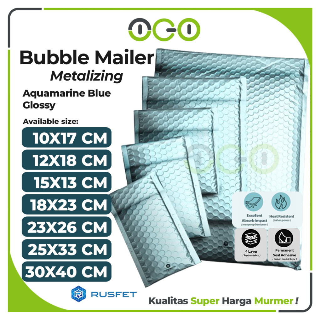 

Amplop Packing Bubble Mailer Aquamarine Blue Harga Ecer Satuan / Envelope Security Bag Mailer Rusfet
